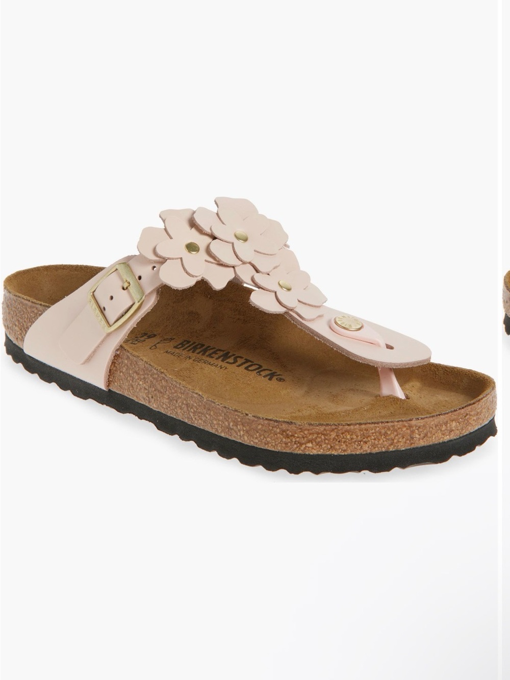 NWT-EU 39 Birkenstock Floral Gizeh Thong Sandal in Pale Pink